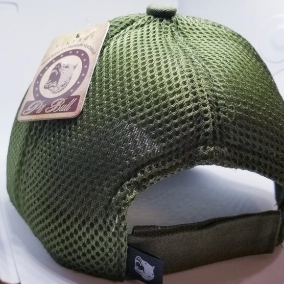 Pit Bull Curved Visor Army Green Baseball Hat Cap - Picture 4 of 6